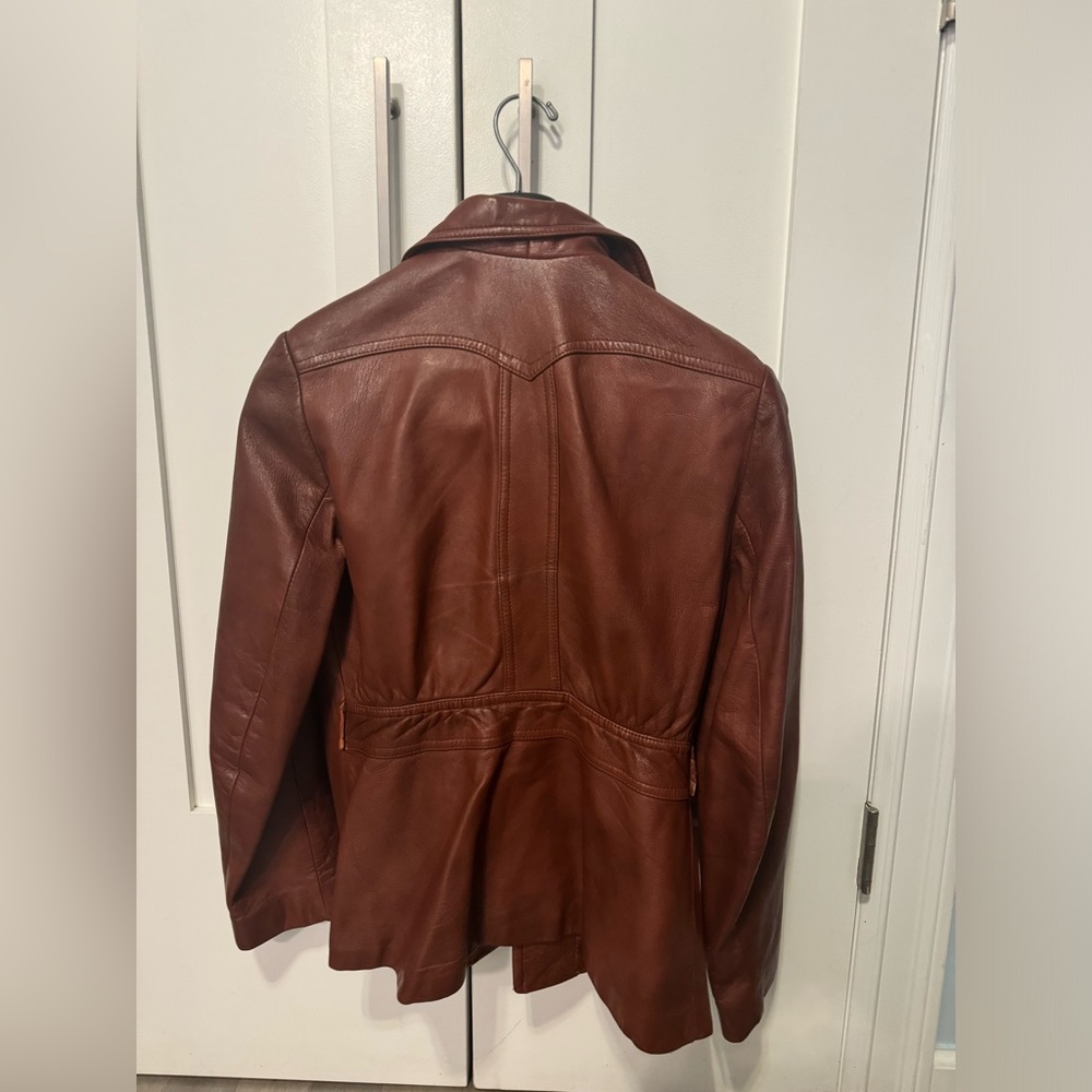 Authentic Deep Brown Leather Jacket - image 2